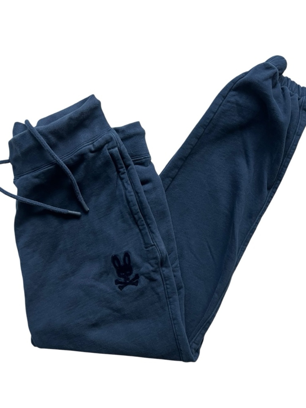 Psycho Bunny Men's Navy Elastic Cuff Cropped Joggers Size S